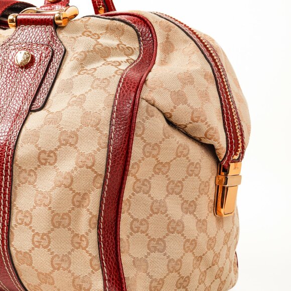 Gucci Aviatrix Guccissima Hysteria Leather-Trimmed Boston Bag - Picture 8 of 13